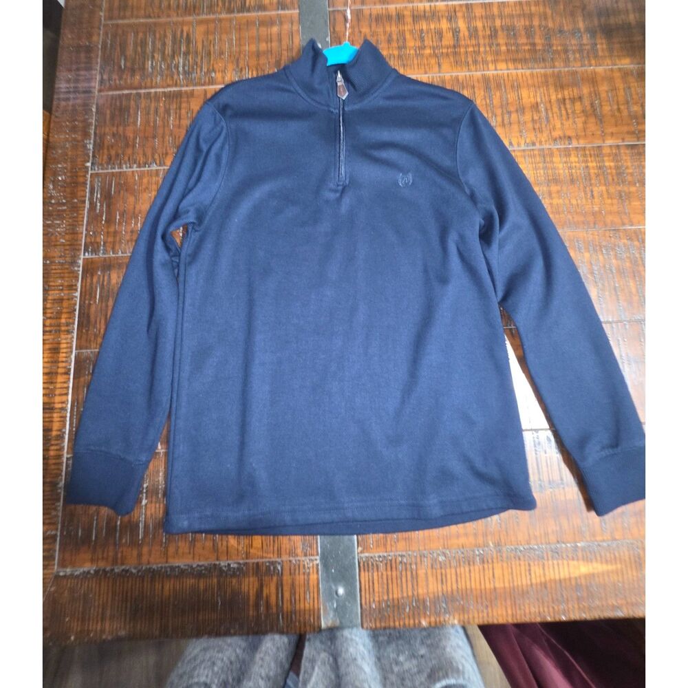 Chaps Navy Blue 1/4 Zip Mock Neck Pullover Sweatshirt Men's Size S